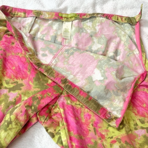 Sigrid Olsen Floral Bright High Rise Straight Leg Crop Ankle Pants Multi Sz 14 - Picture 4 of 8
